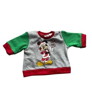 Baby Boys Sweater Christmas Disney Mickey Mouse Holiday  Size 3-6 Months